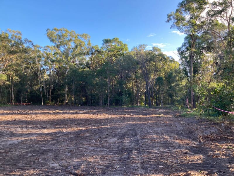 Cleared Capalaba pad with retained trees along the boundary